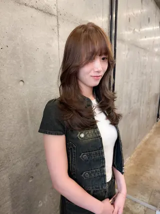 ミディアム カラー パーマ 💖美髪矯正💖 辻未侑のヘアスタイル