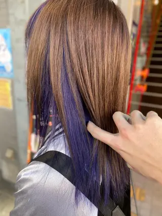 ミディアム ゆぴ☾‪/推しカラー /ハイトーンのヘアスタイル