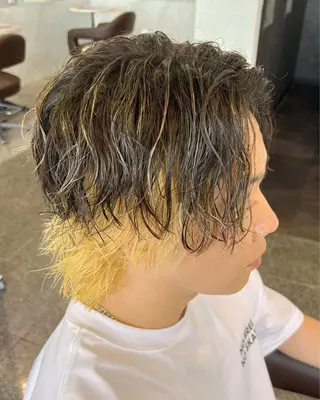 ミディアム カラー パーマ メンズ Oops旧TABOO 早野太郎のヘアスタイル