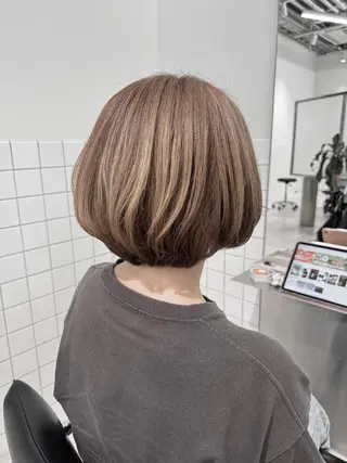 ショート カラー 梅田茶屋町ヘッドスパ &艶カラー りほのヘアスタイル