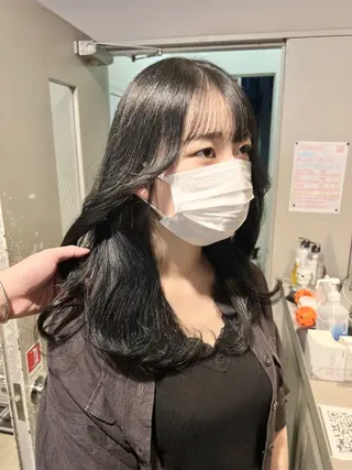 ロング カラー パーマ ヘアアレンジ メンズ 上品＆韓国風 🥀海心🥀のヘアスタイル