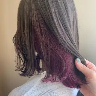 セミロング カラー 暖色/ブリーチカラー 🎀 M i k uのヘアスタイル
