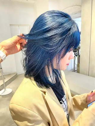 セミロング カラー ボブ/レイヤーカット 縮毛矯正/コウキ新宿のヘアスタイル