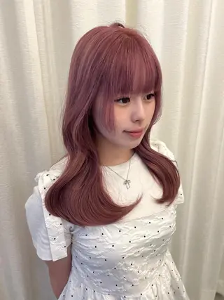 セミロング さや🍀/透明感 カラー/ヘアセットのヘアスタイル