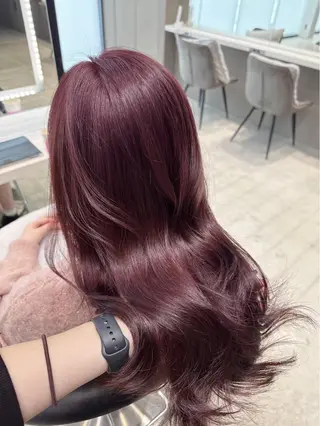 ミディアム コハク /艶カラー 縮毛矯正のヘアスタイル