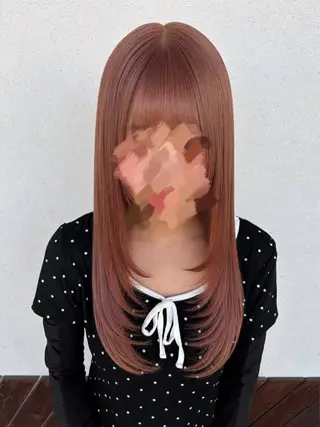 ロング カラー ルプラボウ あいか 韓国ヘア/艶髪のヘアスタイル