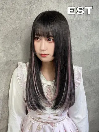 カラー ロング メンズ ヘアアレンジ エクステ MORI エクステMARIKAのヘアスタイル