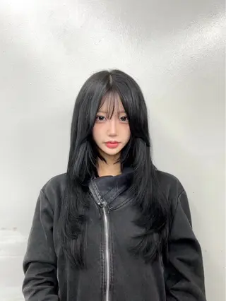 ロング ワンホンレイヤー エクステづまのヘアスタイル