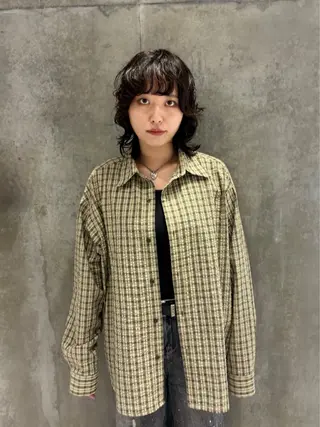 ミディアム パーマ 篠江 廉のヘアスタイル