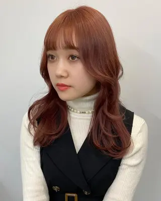 ロング カラー パーマ ヘアアレンジ メンズ キッズ ネイル マツエク・マツパ アイブロウ エクステモデル募集 💗大阪梅田/川上のヘアスタイル