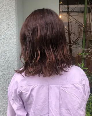 ミディアム カラー パーマ Saloクルミ/ パーマモデル☁️のヘアスタイル