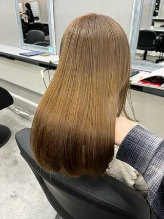 ミディアム カラー ブリーチ有無Wカラー メンズパーマ大成のヘアスタイル