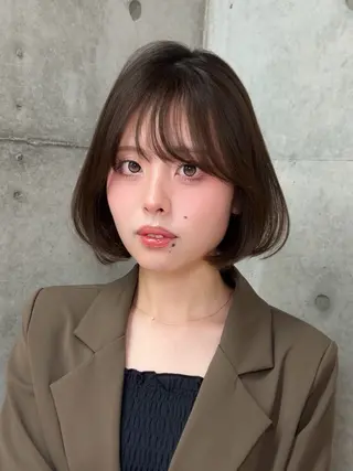 ミディアム けいし🐬ボブ 美髪縮毛矯正のヘアスタイル