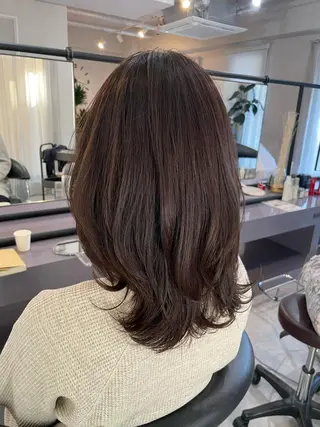 セミロング カラー コテマキパーマ/ ayaka☁️のヘアスタイル