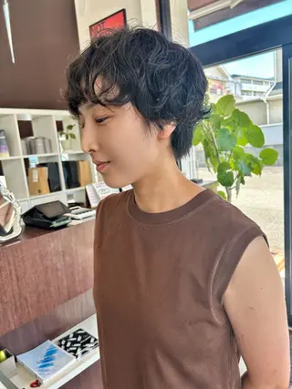 ショート パーマ 斉藤 陸のヘアスタイル
