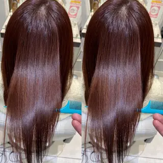 ミディアム 美髪矯正透明感カラー 江川 和輝のヘアスタイル