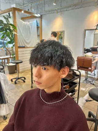 ショート パーマ メンズ カネコ ナナミのヘアスタイル