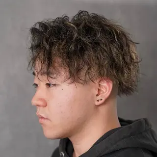 ショート カラー パーマ ヘアアレンジ メンズ キッズ メンズカット/パーマ 山崎航平💈のヘアスタイル