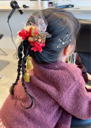 セミロング ヘアアレンジ キッズ ヘアセット大募集 ˗ˋˏairiˎˊ˗のヘアスタイル