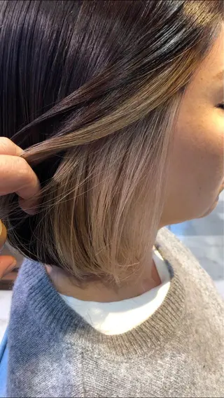 ショート ハイライトバレイヤー ジュ&縮毛矯正✨櫻野のヘアスタイル