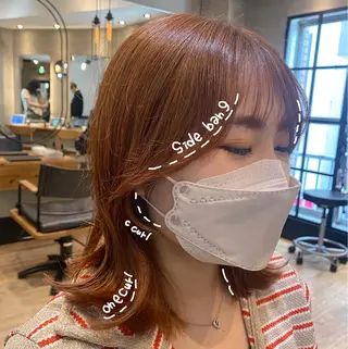 セミロング 新宿/顔周りカット +レイヤー=しずく♩のヘアスタイル