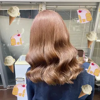 セミロング カラー 色落ちまで可愛い🧚 心斎橋hikaruのヘアスタイル