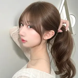 セミロング カラー 🇰🇷韓国風くびれ ヘア🇰🇷中村優大のヘアスタイル