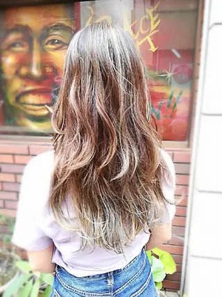 ロング 小林　ローズパープル カット＆カラー美容室のヘアスタイル