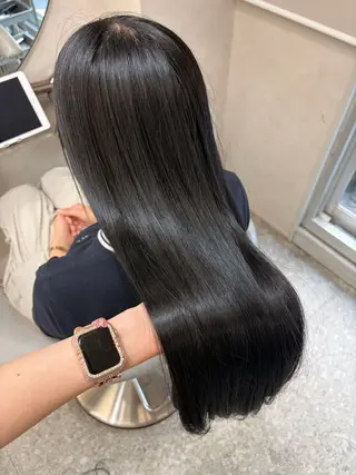 ロング カラー Rio🎀ブリーチ なし透明感♡顔周り♡のヘアスタイル