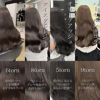 ロング カラー ブリーチ縮毛矯正飛我 透けオリーブ淡色🫧のヘアスタイル