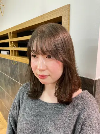 セミロング カラー パーマ 髪質改善/縮毛矯正/ 透明感🩵NANAのヘアスタイル