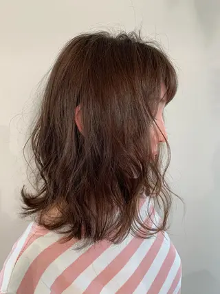 ミディアム カラー パーマ ヘアアレンジ 加藤 綾華のヘアスタイル