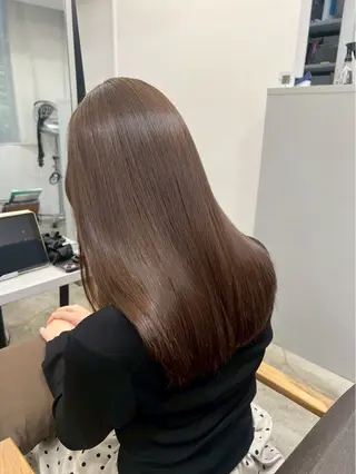 ロング パーマ 🍒モテ暖色カラー × うる艶✧ ゆなのヘアスタイル