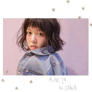 ミディアム 市川 千夏のヘアスタイル