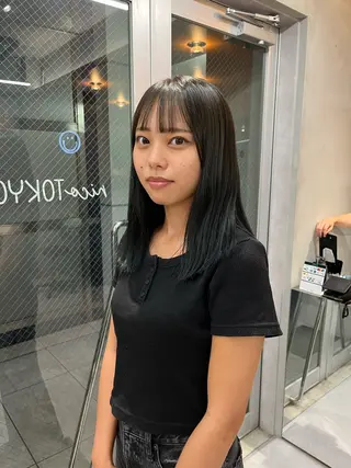 ロング カラー 縮毛矯正ボブ&顔まわ レイヤー♡TOMOEのヘアスタイル