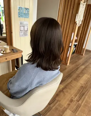 ミディアム 艶髪カラー/髪質改善 細貝 舞利のヘアスタイル