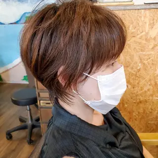 ショート カラー 韓国風レイヤーカット 上手く丁寧早い/マツのヘアスタイル