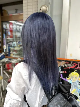 セミロング ゆぴ☾/推しカラー /ハイトーンのヘアスタイル