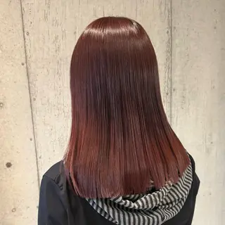 セミロング カラー 柔め透明感血色カラー 暖色/レイヤー/ゆいのヘアスタイル