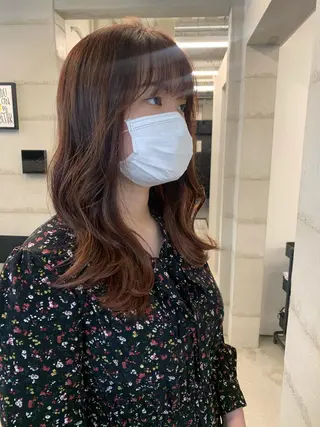セミロング カラー ヘアアレンジ 透明感カラー✂︎ /縮毛矯正/YUKAのヘアスタイル