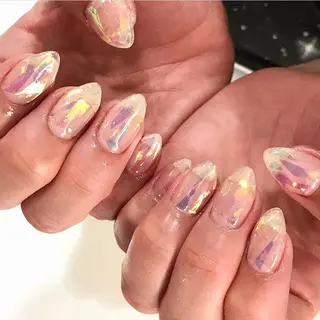 ネイル 渋谷／チップ長さ出し 👑アプレgel-xのネイルデザイン