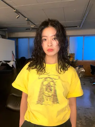 セミロング パーマ 似合わせcut 🔥yutakaのヘアスタイル