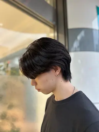 ショート パーマ メンズ メンズハイライト × perm Runoのヘアスタイル