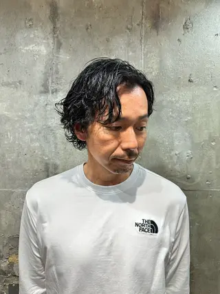 ミディアム パーマ メンズ メンズ専門 Ryukiのヘアスタイル