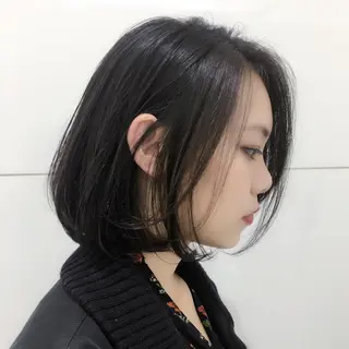 ミディアム パーマ 趙 英来のヘアスタイル