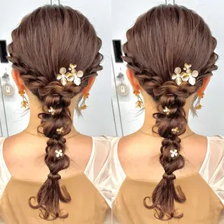 ロング ヘアアレンジ ヘアメ🎀ハイトーン 🩵エクステ🪄しほのヘアスタイル