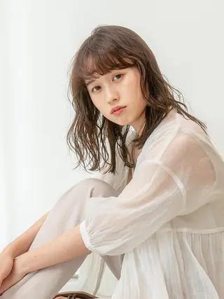 ミディアム カラー 豊中駅3分eha レッスンモデルのヘアスタイル