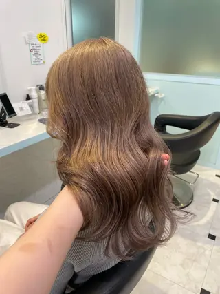 セミロング カラー 🤎モテ髪&透明感 ミルクティー🥣🤎のヘアスタイル