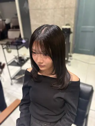 セミロング ハルカ🌷ナチュラル 盛れ/韓国ヘアのヘアスタイル