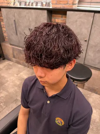 ミディアム パーマ メンズ メンズパーマ特化 TAIGAのヘアスタイル